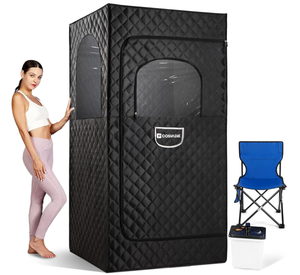 lot 77 image: COSVALVE Full Size Portable Steam Sauna Kit, Personal Sauna Tent for Home