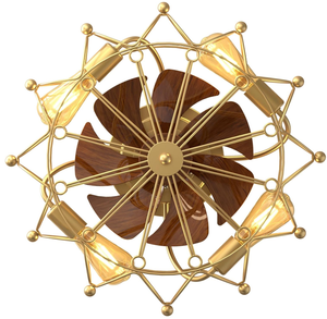 lot 82 image: BLACK DAFOLOGIA Low Profile Caged Ceiling Fan with Lights Remote Control, Flush Mount Modern Industrial Ceiling fans