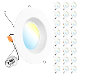 lot 84 image: LOT OF 24 Sunco Lighting 56 Inch LED Can Lights Retrofit Recessed Lighting Selectable