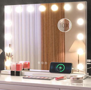 lot 92 image: Uliyati Vanity Mirror with Lights, Vanity Mirror Hollywood Lighted Mirror Makeup Mirror with Lights,15 LED Bulbs