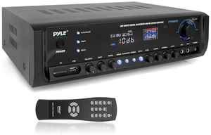 lot 95 image: Pyle Wireless Bluetooth Power Amplifier System 300W 4 Channel Home Theater Audio Stereo Sound Receiver Box Entertainment w USB