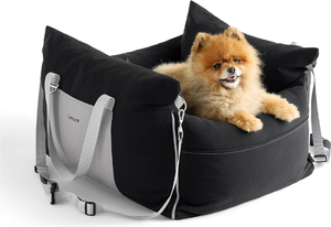 lot 101 image: Lesure Small Dog Car Seat for Small Dogs - Waterproof Dog Booster Seat for Car with Storage Pockets
