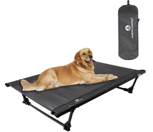 lot 205 image: Folding Elevated Dog Bed  Portable Collapsible Raised Dog Cots Cooling Pet Bed with Aluminum Frame