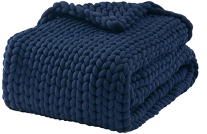 lot 221 image: Queen Size ZonLi Knitted Weighted Blanket,Handmade Chunky Knitted Throw Blanket