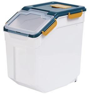 lot 351 image: LOT OF 2 PENCK Rice Storage Container Large Flour Dispenser Plastic Food Bin Holder Airtight Cereal Grain Organizer Box with Locking Lid