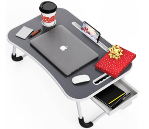 lot 365 image: Foldable Standing Laptop DeskBed Tray for Dinner, Reading, TV, Eating, Breakfast, Portable Table for Bed and Couch