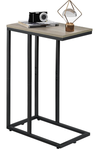 lot 381 image: WLIVE Side Table, C Shaped End Table for Sofa and Bed, TV Tray Table with Metal Frame