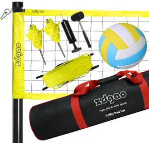 lot 386 image: Outdoor Portable Volleyball Net System - Adjustable Height Poles