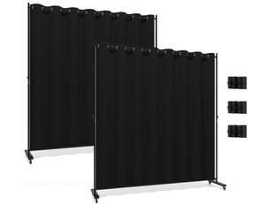 lot 276 image: Room Divider Kit, 13.1 ft x 6.6 ft, 4 Rolling Wheels Curtain Divider Stand