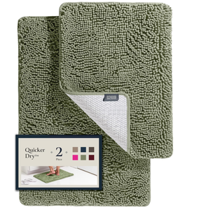 lot 278 image: BELADOR Bathroom Rugs Sets 2 Piece- Bath Mats 24x17  30x20, Tea Green