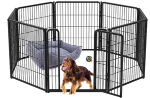 lot 288 image: FXW Homeplus Dog Playpen Designed for Indoor Use, 32 Height for Medium Dogs, Black, 8 Panels