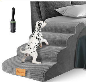 lot 393 image: Topmart High Density Foam Dog Steps 4 Tiers Measures 28.5D x 15.7W x 20.5H