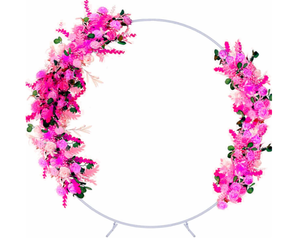 lot 398 image: 6.6FT Round Backdrop Stand, Metal Circle Balloon Arch Kit, White