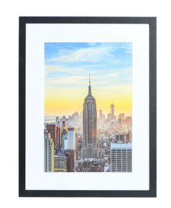 lot 399 image: 18x24-13x19 Modern Picture Frame, with White Mat, 1 inch Wide Border