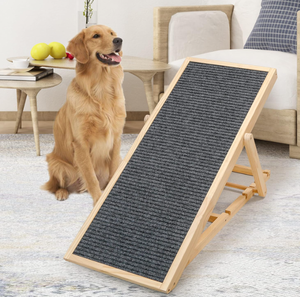 lot 484 image: Adjustable Folding Portable Wooden Pet Ramp for All Small and Older Animals