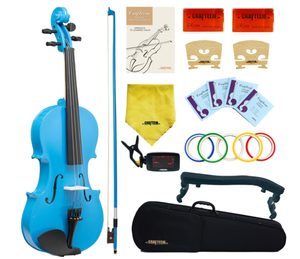 lot 488 image: Crafteem 44 Full Size Fiddle Blue Colored Premium Violin