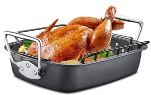 lot 184 image: HONGBAKE Nonstick Turkey Roasting Pan with Rack