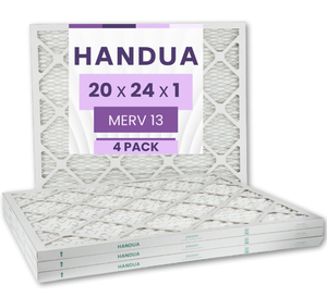 lot 190 image: LOT OF 4 Handua Air Filter MERV 13, Plated Furnace AC Air Replacement Filter