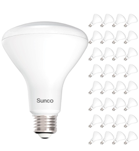 lot 194 image: LOT OF 32 Sunco BR30 LED Bulbs, Indoor Flood Lights CRI93 11W Equivalent 65W 5000K Daylight 850 Lumens