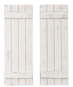 lot 226 image: LOT OF 2 Rustic Farmhouse Window Shutters Made of 100% Reclaimed and Recycled Pine Wood