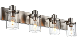 lot 230 image: VINLUZ Bathroom Vanity Light Fixtures 4-Light Modern Wall Lighting in Brushed Nickel Finish