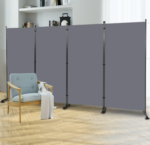 lot 240 image: Room Divider 6FT Folding Privacy Screens, 4 Panel Partition Room Dividers wFreestanding Design