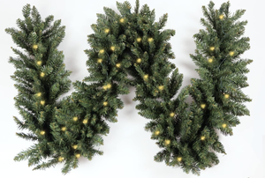 lot 253 image: Christmas Garland with 50 Led, 320 Tips Prelit Fraser Fir Xmas Garland