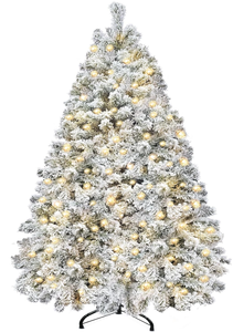 lot 259 image: TURNMEON Prelit Snow Flocked Artificial Full Christmas Tree with 350 LED Warm White Lights