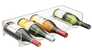 lot 303 image: LOT OF 2 mDesign Standing Wine Rack Storage Organizers. 4D x 8W x 18.9H