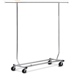 lot 305 image: Yaheetech Heavy Duty Adjustable Commercial Grade Garment Rack on Wheels. 21.7D x 75W x 65H