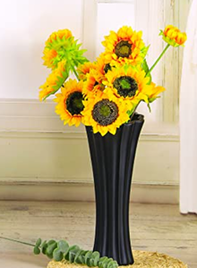 lot 458 image: Large Black Ceramic Wide Mouth Vase. 13
