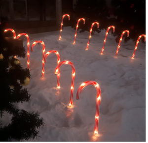 lot 469 image: COOLWUFAN 22 Christmas Candy Cane Pathway Lights