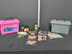 Air Gun Pellets, Gun Oils, Ear Plugs, 2 Plastic Ammo Cases