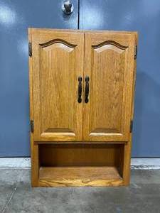Light Wood On the WallOver the Toilet Cabinet