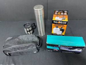 Oster Electric Carver, Stainless Steel Thermos and Travel Mug, Aluminum Canteen Kit and Toiletry Carry Case