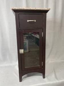 Darkwood Cabinet w Marblelike Top