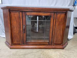 Dark Wood Corner TVEntertainment Unit with Storage