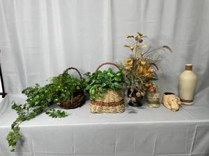 Home Decor Items  Artificial Plants with Baskets  Decorative Vases