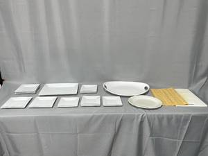 Denmark 11 Piece Plate Set  2 Serving Plates  Cutting Board