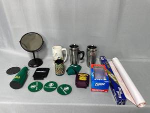 Variety of Cuzzies  Mirror  Coffee Mugs  Aluminum Foil  Zip Lock Bags and More