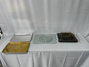 Pyrex 8x8 2 Glass Baking Dish, Serving Trays, Lid, Glass Cutting Board, ETC