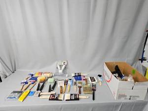 Box of Paint Brushes & Rollers (many in mfg pkg)