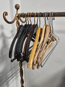 Lot of Mens Suit Plastic & Wooden Suit Hangers