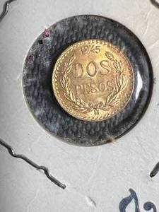 1945 MEXICAN DOS PESOS GOLD PIECE