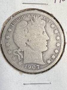 1907-D US BARBER HALF DOLLAR