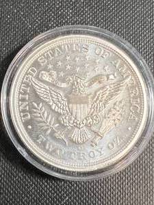 2 TROY OZ .999 FINE SILVER 1898-O BARBER HALF DOLLAR DESIGNED ROUND IN AIRTITE