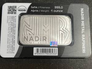 1 TROY OZ .999 FINE SILVER NADIR BAR