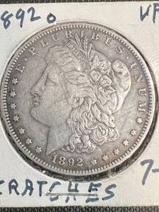 1892-O MORGAN SILVER DOLLAR