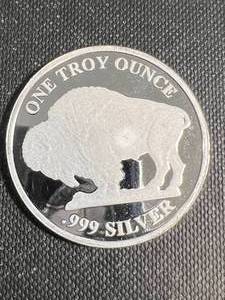 1 TROY OZ .999 FINE SILVER BUFFALO INDIAN ROUND