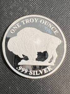 1 TROY OZ .999 FINE SILVER BUFFALO INDIAN ROUND